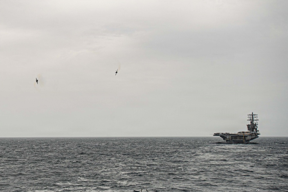 USS Gridley Conducts Sea Power Demo Alongside USS Nimitz