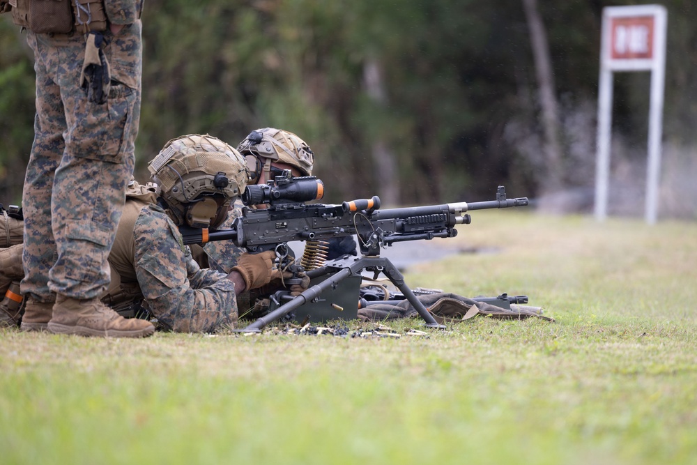 Marines with 2/8 Conduct Machine Gun Live Fire Range