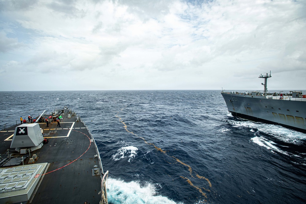 USS Gridley Conducts Replenshment-at-Sea with USNS Patuxent