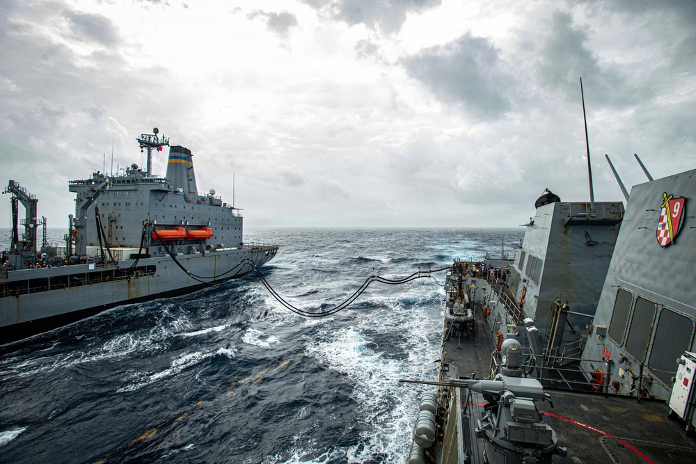 USS Gridley Conducts Replenshment-at-Sea with USNS Patuxent
