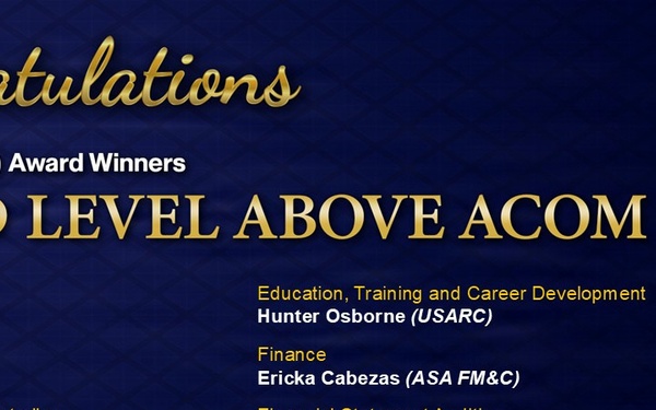 OASA (Financial Management and Comptroller) Announces Recipients of the FY2025 Financial Management Awards