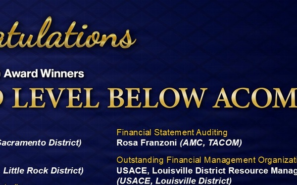 OASA (Financial Management and Comptroller) Announces Recipients of the FY2025 Financial Management Awards