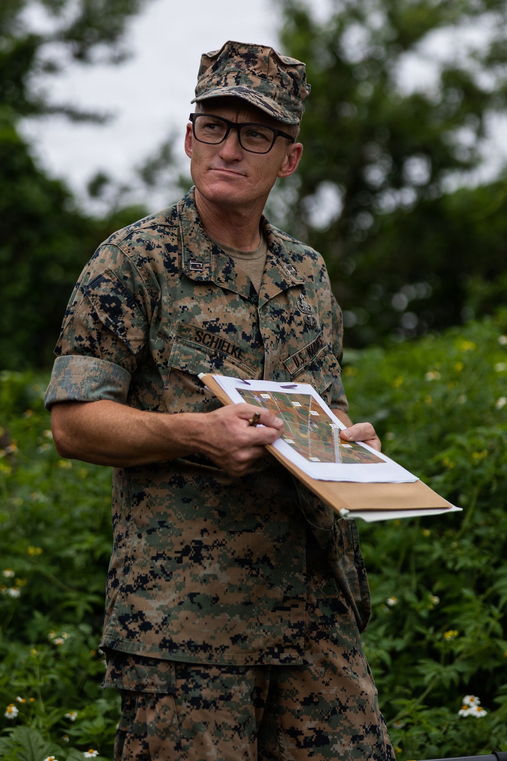 EOD Marines conduct an explosive disposal operation at Ie Shima