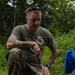 EOD Marines conduct an explosive disposal operation at Ie Shima