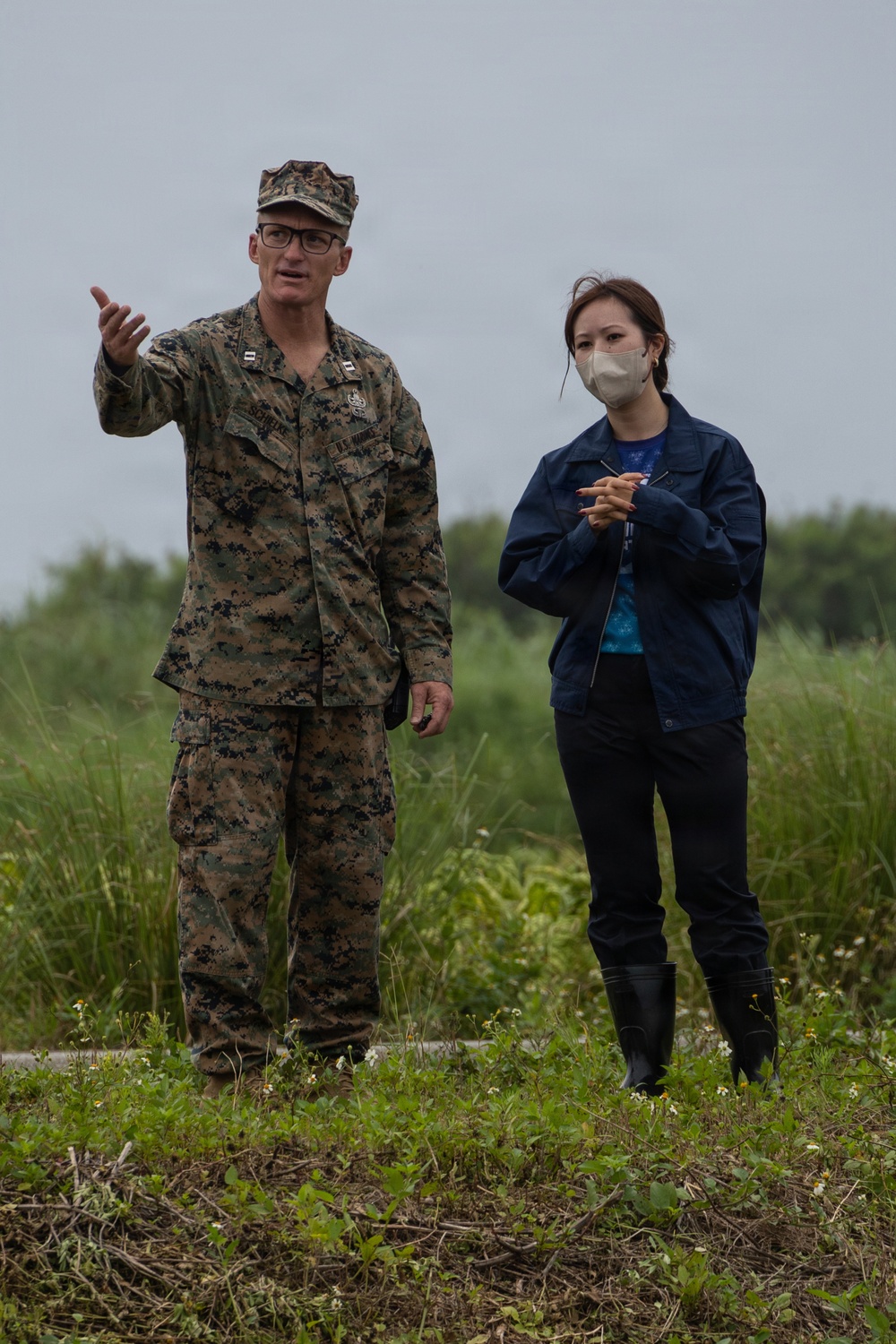 EOD Marines conduct an explosive disposal operation at Ie Shima