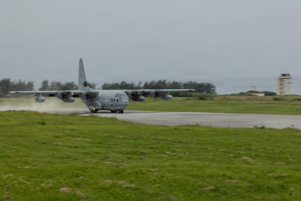 EOD Marines conduct an explosive disposal operation at Ie Shima