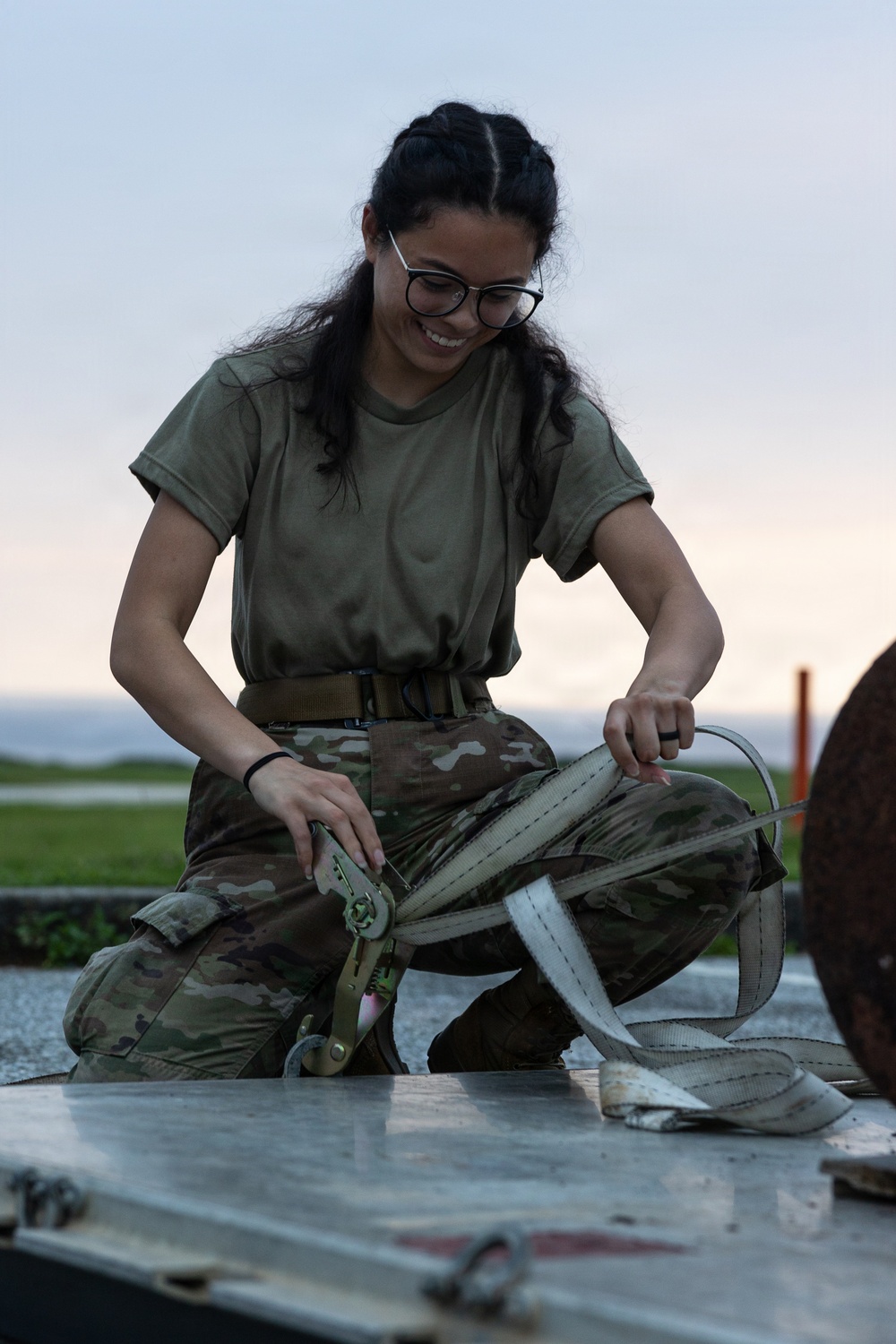 EOD Marines conduct an explosive disposal operation at Ie Shima