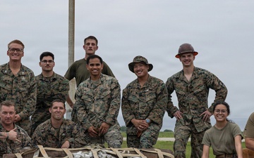 EOD Marines conduct an explosive disposal operation at Ie Shima