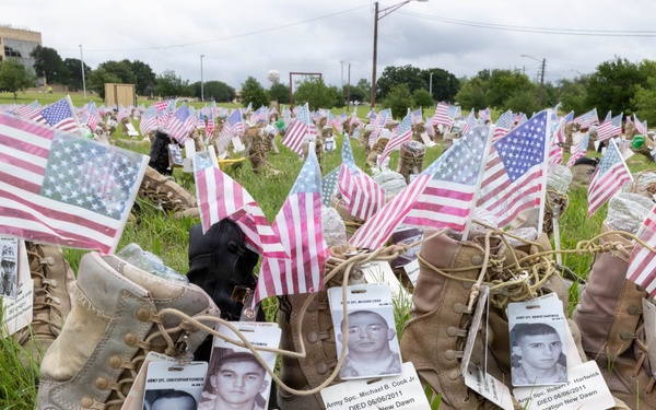 Memorial boot display honors service members’ sacrifice