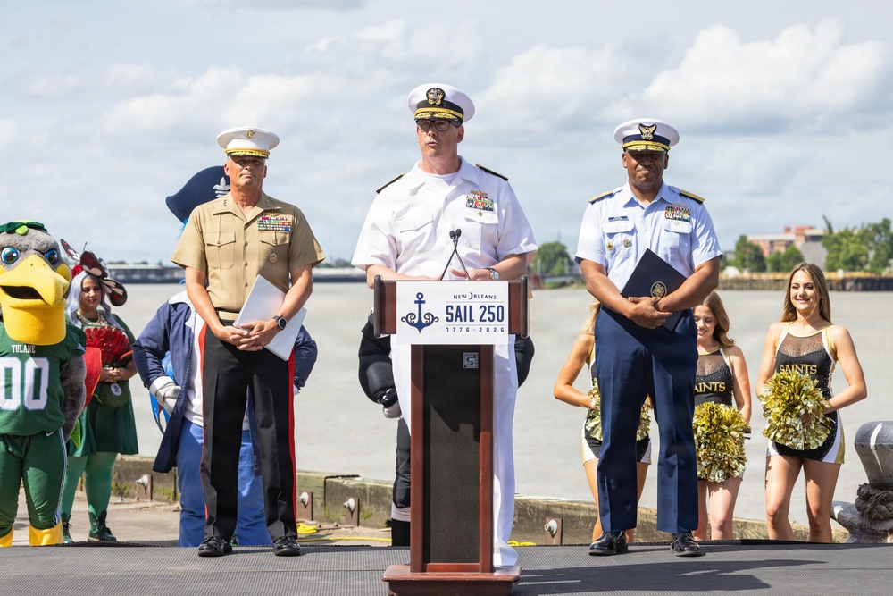 New Orleans Welcomes U.S. and International Service Members at a Pier-side Welcoming Event during Sail 250