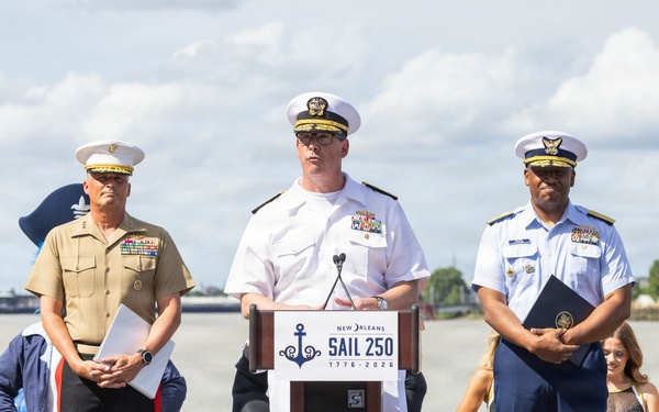 New Orleans Welcomes U.S. and International Service Members at a Pier-side Welcoming Event during Sail 250