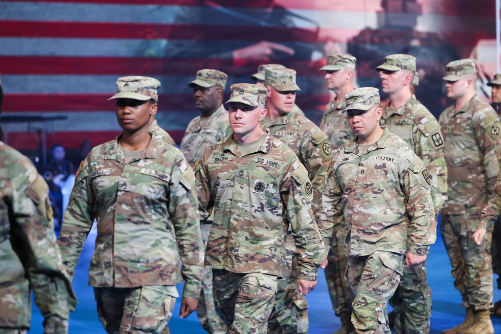 Lt. Gen. Robert Harter hosts Twilight Tattoo