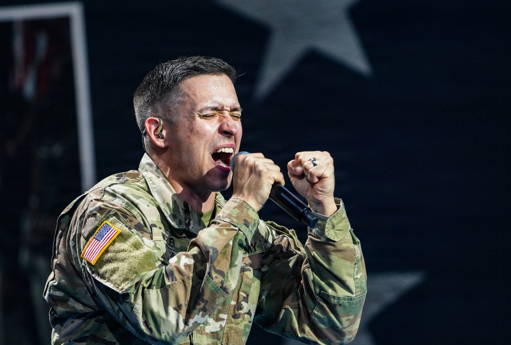 Lt. Gen. Robert Harter hosts Twilight Tattoo
