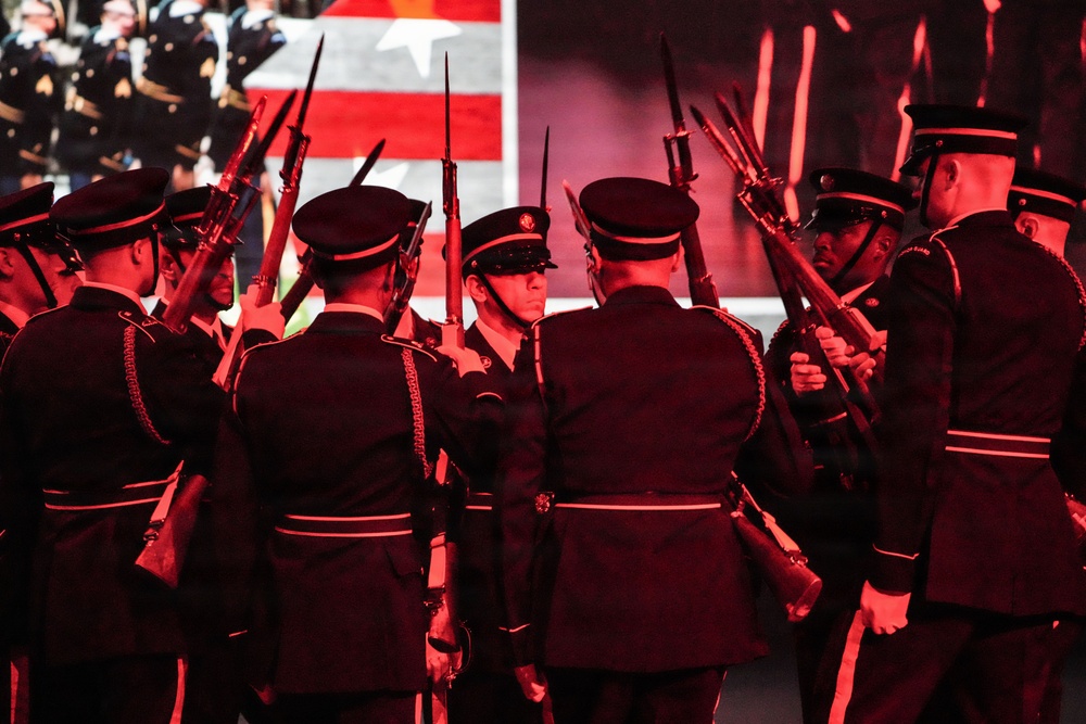 Lt. Gen. Robert Harter hosts Twilight Tattoo