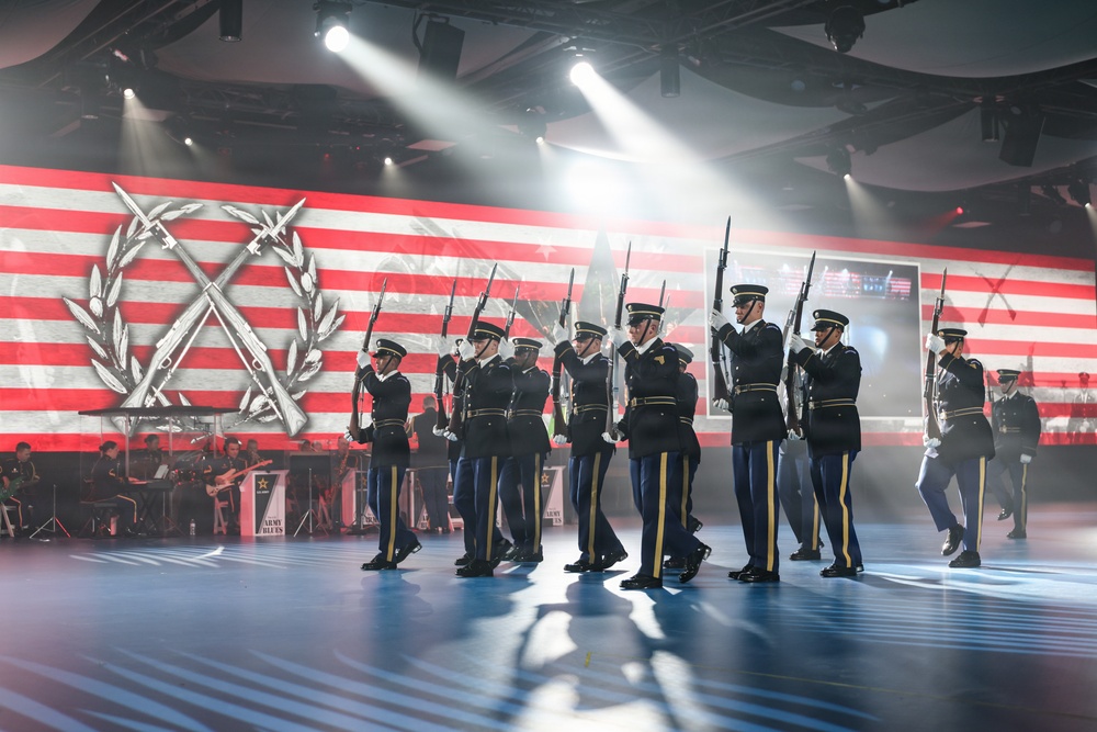 Lt. Gen. Robert Harter hosts Twilight Tattoo