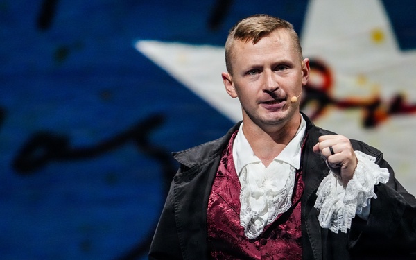 Lt. Gen. Robert Harter hosts Twilight Tattoo