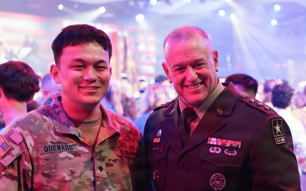 Lt. Gen. Robert Harter hosts Twilight Tattoo