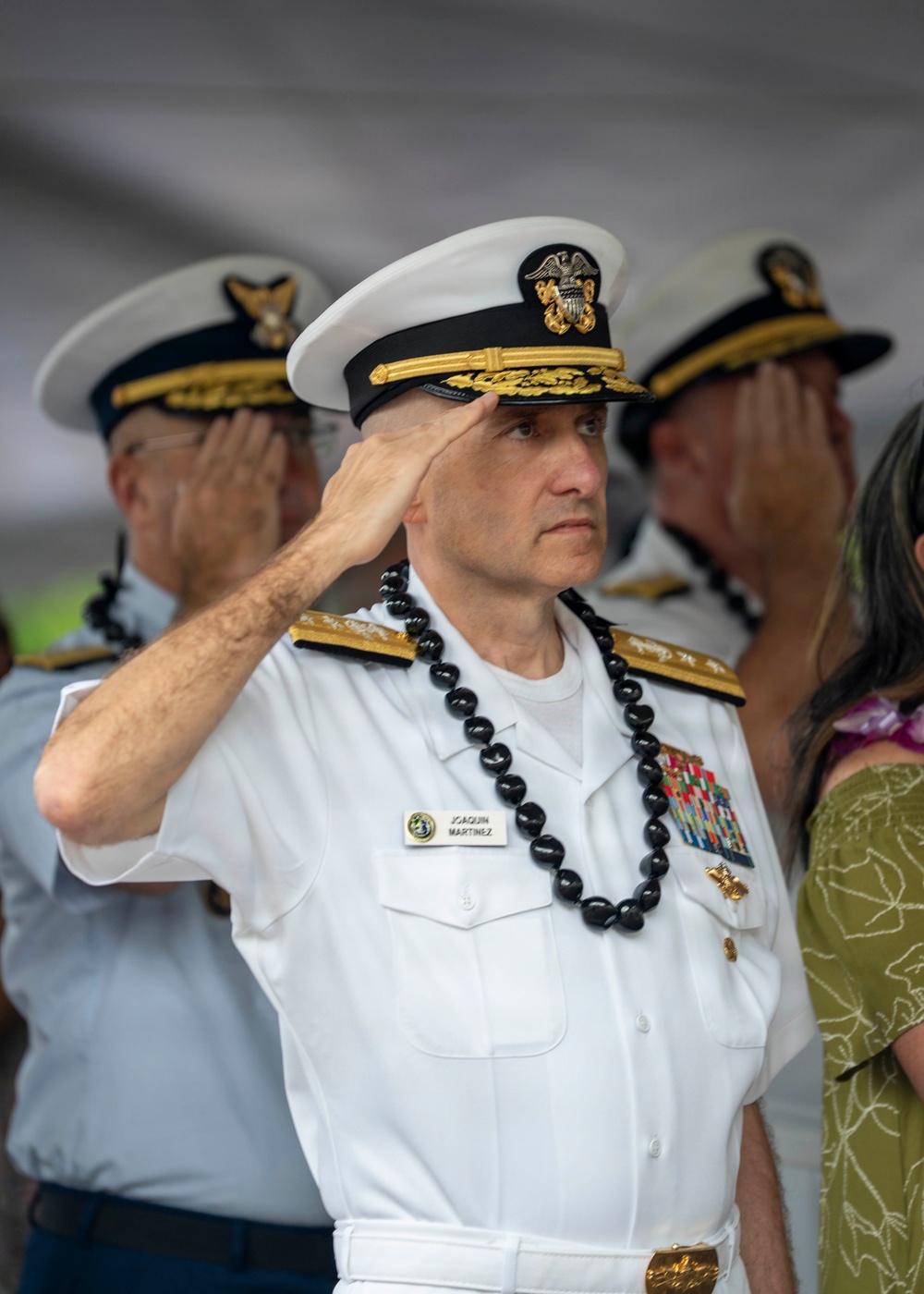 U.S. Navy Rear Adm. Joaquin Martinez de Pinellos, vice commander, U.S. Pacific Fleet, attends the 75th annual Mayor’s Memorial Day Ceremony at the National Memorial Cemetery of the Pacific