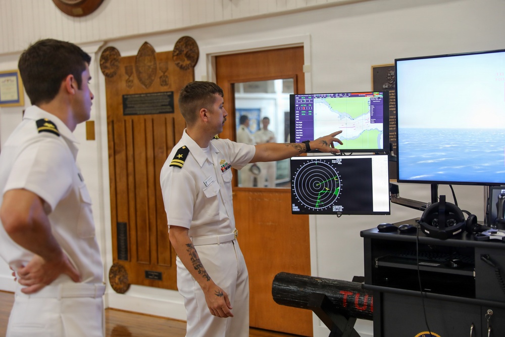 Rear Adm. Erin E. O. Acosta visits Tulane NROTC