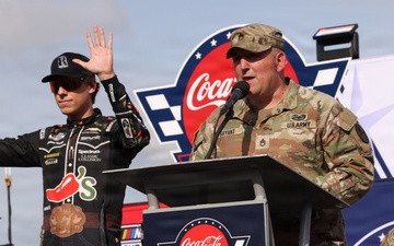 Soldiers introduce No.77 Before Coca-Cola 600