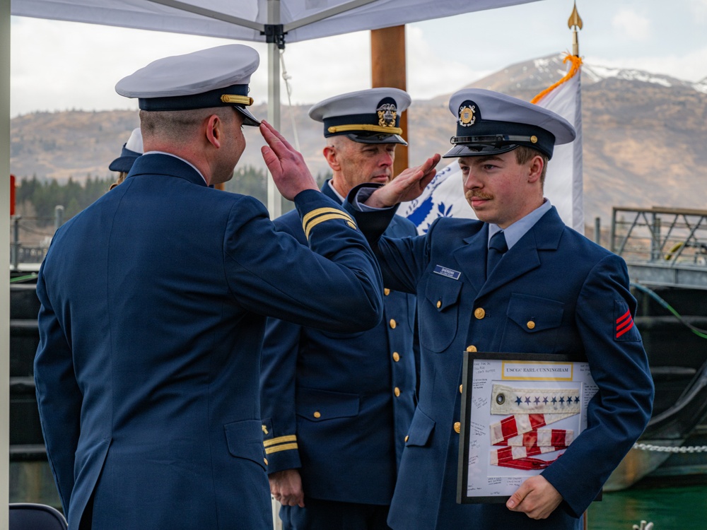 Coast Guard Cutter Earl Cunningham conducts Change of Command ceremony