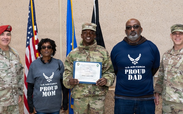 Major General Matthew Wolfe Davidson reviews BMT graduation at JBSA Lackland