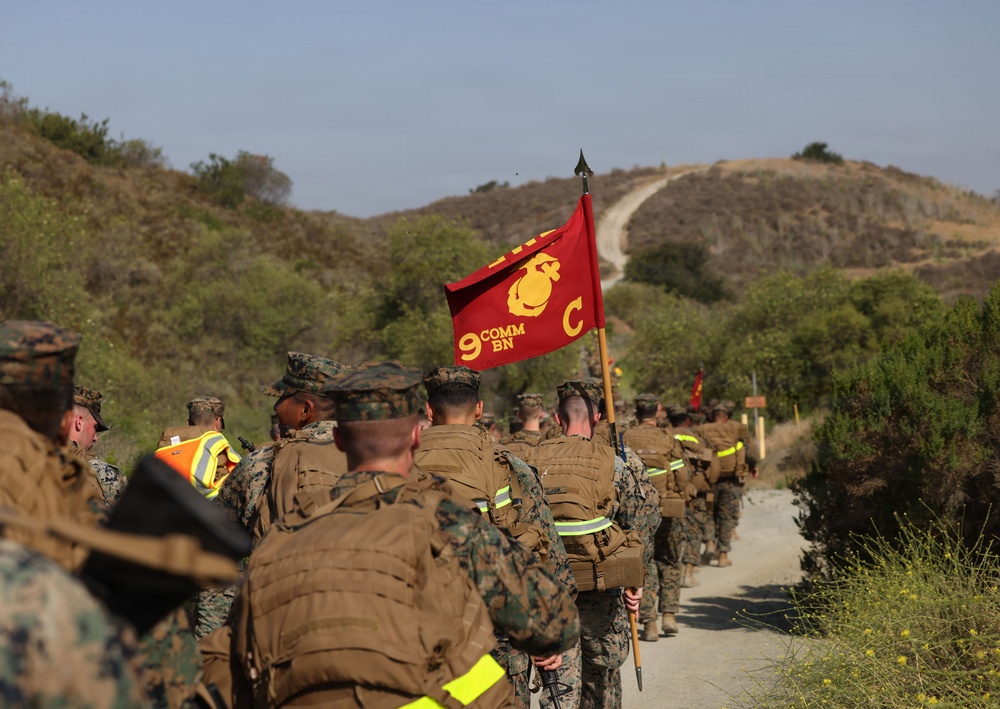 9th Communication Battalion conducts a six-mile hike