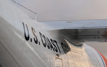 A U.S. Coast Guard Super Hercules aircraft is pictured on the flight line at Joint Base Lewis-McChord, WA