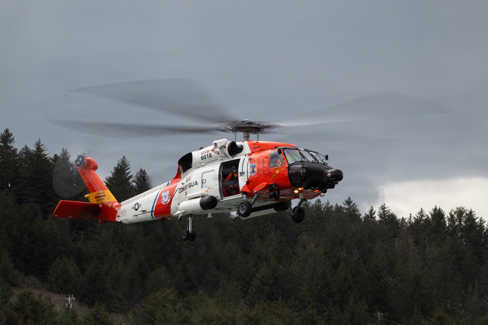 Aircrews from Coast Guard Air Station Kodiak participate in search and rescue demonstration