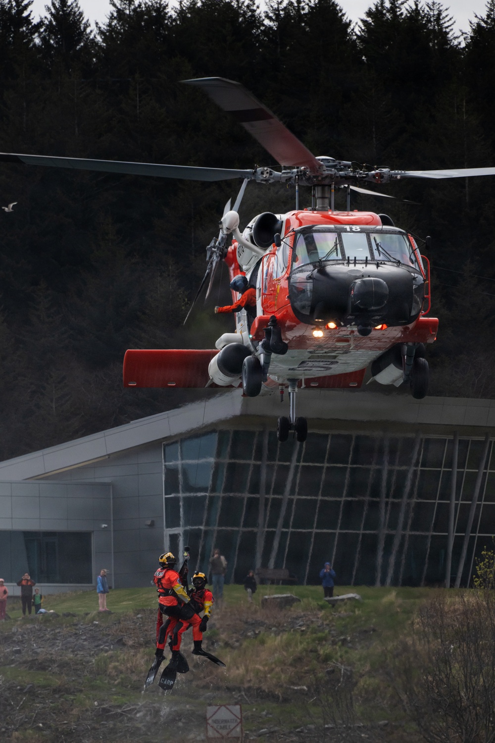 Aircrews from Coast Guard Air Station Kodiak participate in search and rescue demonstration