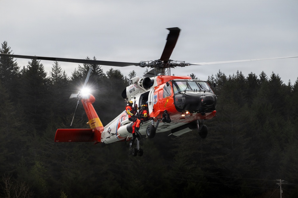 Aircrews from Coast Guard Air Station Kodiak participate in search and rescue demonstration