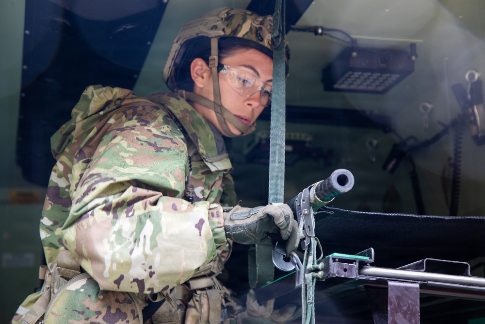 Soldiers Participate in the EFMB portion During E3B Testing