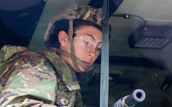 Soldiers Participate in the EFMB portion During E3B Testing