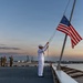 LCF-24: U.S. Sailors aboard LPD 28 conduct evening colors