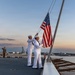 LCF-24: U.S. Sailors aboard LPD 28 conduct evening colors