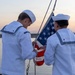 LCF-24: U.S. Sailors aboard LPD 28 conduct evening colors