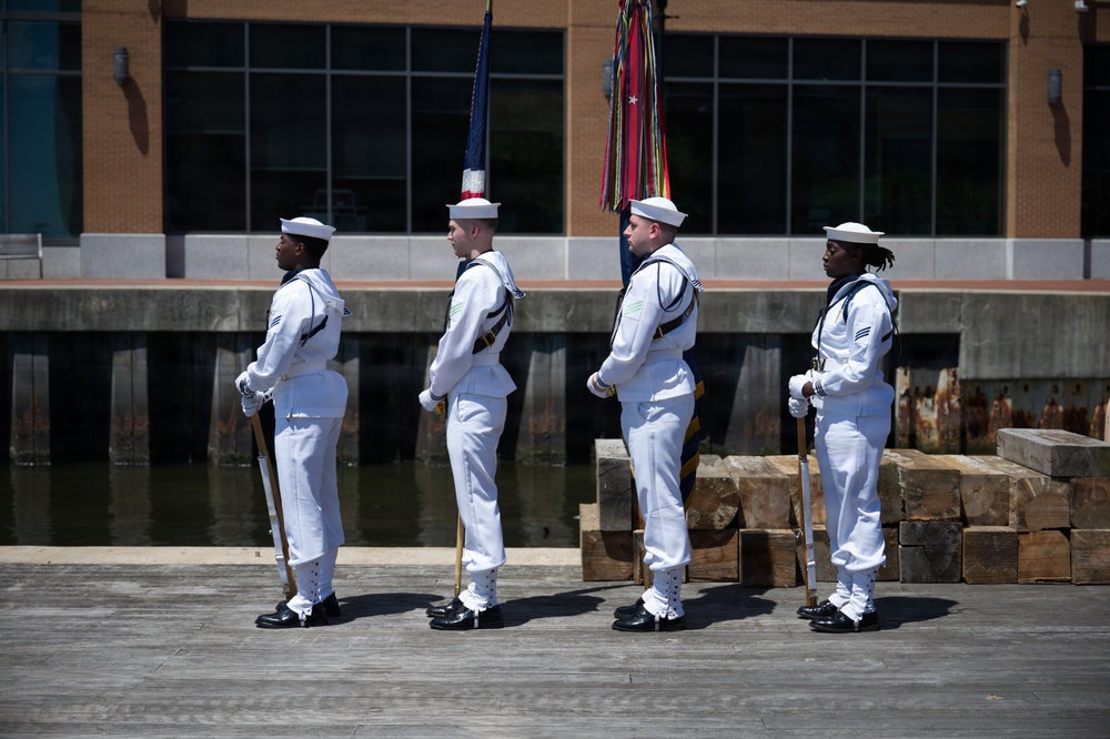 U.S. Navy Ceremonial Guard Sailors Present Colors at Sail 250 Maryland Press Conference
