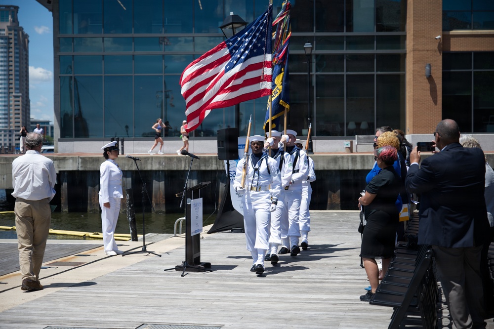 U.S. Navy Color Guard Presents Colors During Sail 250 Maryland Press Conference