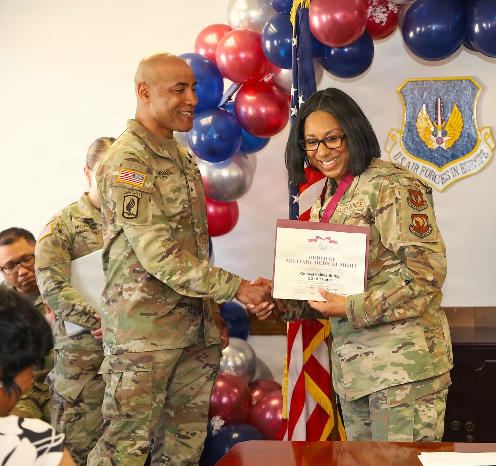 U.S. Air Force Col. Felicia Burks Receives Order of Military Medical Merit at USAFE Ceremony