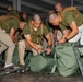 U.S. Marine Officer Candidates with OCS conduct Initial Uniform Issue