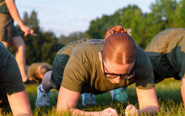 U.S. Marine Corps Officer Candidates with OCS conduct the Inventory PFT