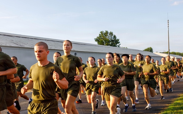 U.S. Marine Corps Officer Candidates with OCS conduct the Inventory PFT