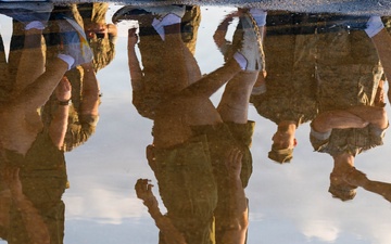 U.S. Marine Corps Officer Candidates with OCS conduct the Inventory PFT