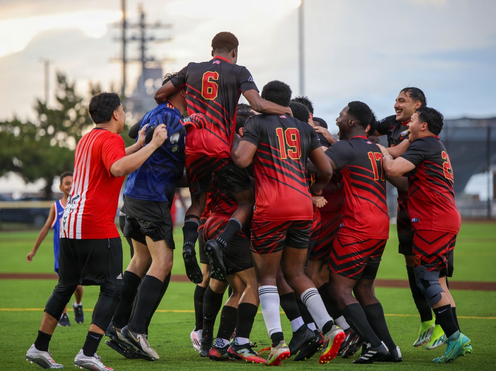 USS John C. Stennis Sailors Compete In Soccer Championship