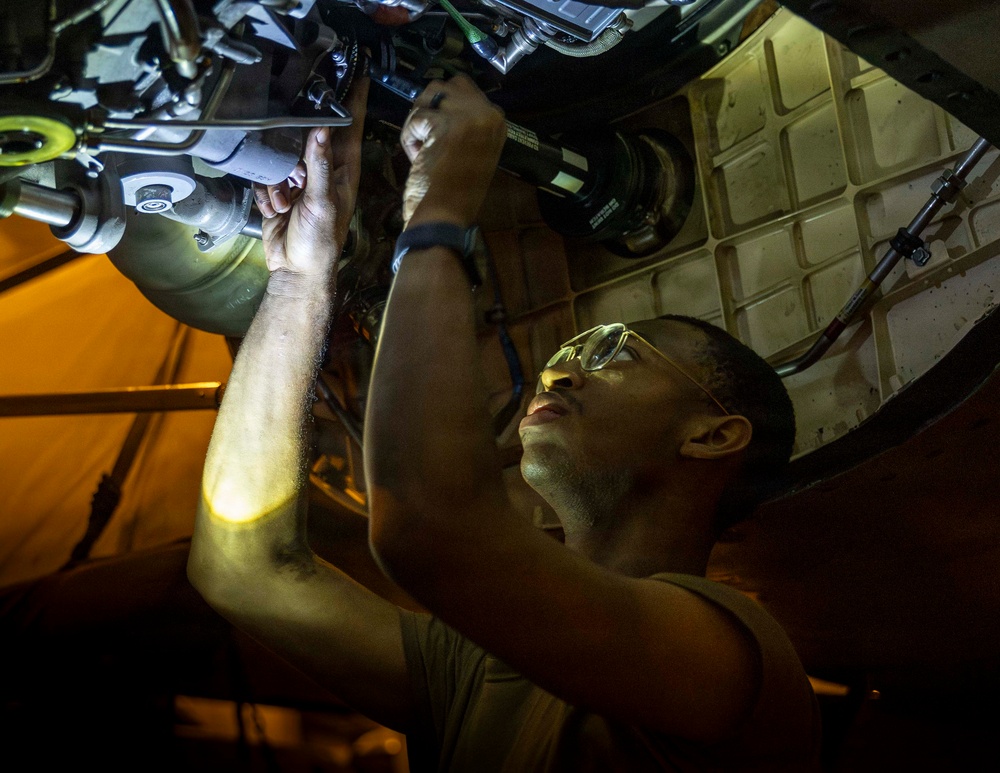 USS Abraham Lincoln Conducts Aircraft Maintenance