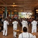 Navy Band Northeast’s Jack Tar Brass Band performs at Hershey Park Chocolate World during Harrisburg Navy Week.