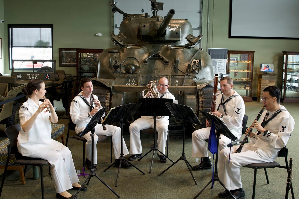 On Memorial Day, Navy Band Northeast’s Crosswinds Woodwind Quintet was honored to perform at the World War II American Experience in Gettysburg, PA during Harrisburg Navy Week.