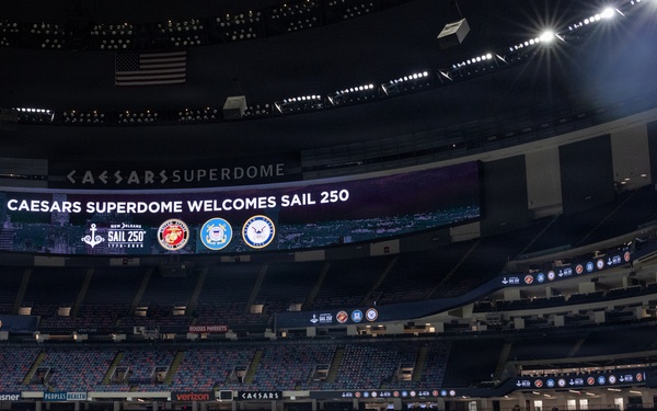 U.S. Service Members participate in Physical Training at the Ceasars Superdome in New Orleans