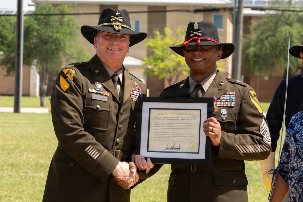 Command Sgt. Maj. Jarvis M. Dunham Retirement Ceremony