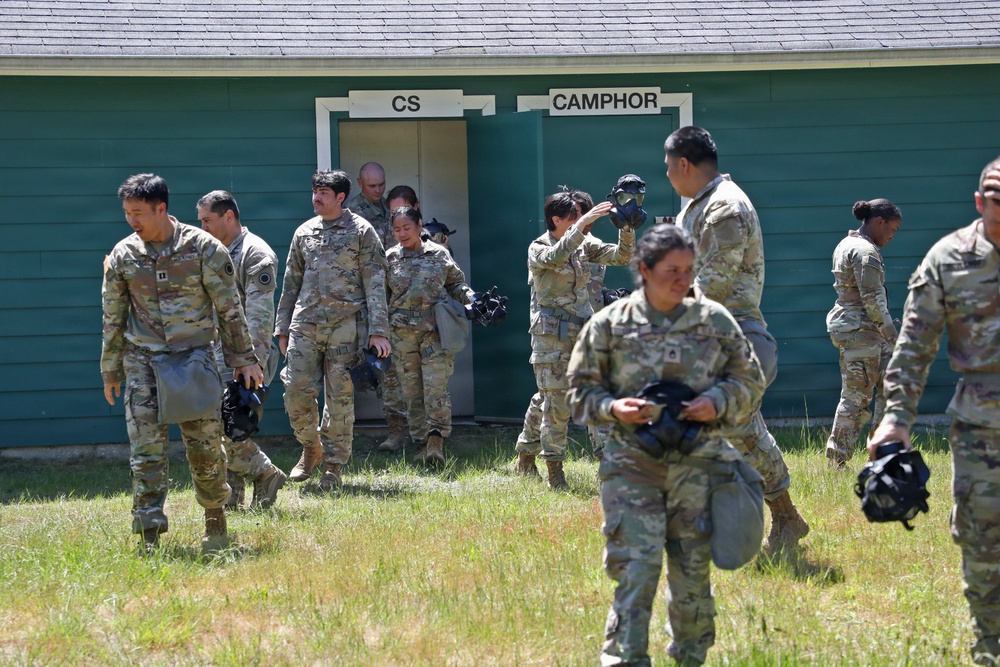 13th CSSB Soldiers Inhale Annual CBRN Training